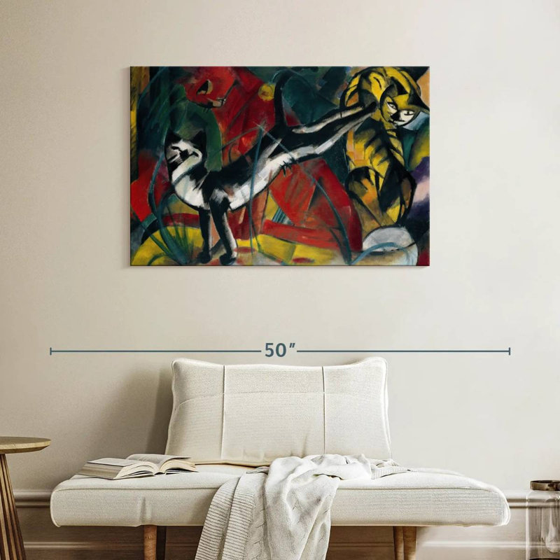Brampt Three Cats 1913, 26" H x 39" W