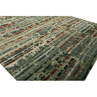 Tapis brun noué à la main