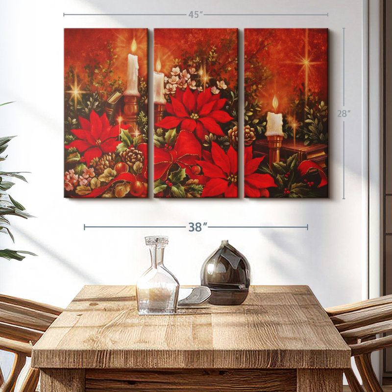 «Poinsettia éclairé» sur, H 28 po x l 45 po