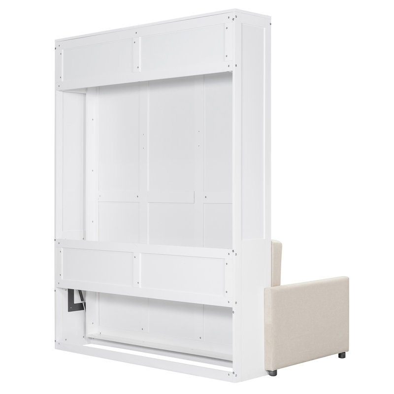 Lit escamotable mural Murphy avec coussin, Blanc, Grand
