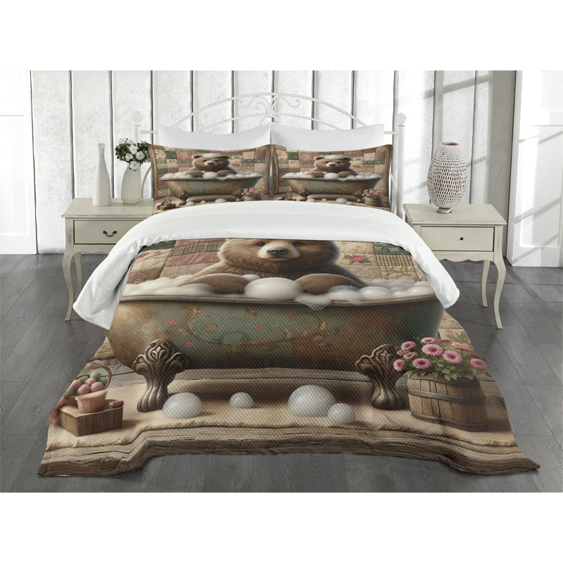 Polyester Floral Coverlet, King Coverlet / Bedspread + 2 Standard Shams