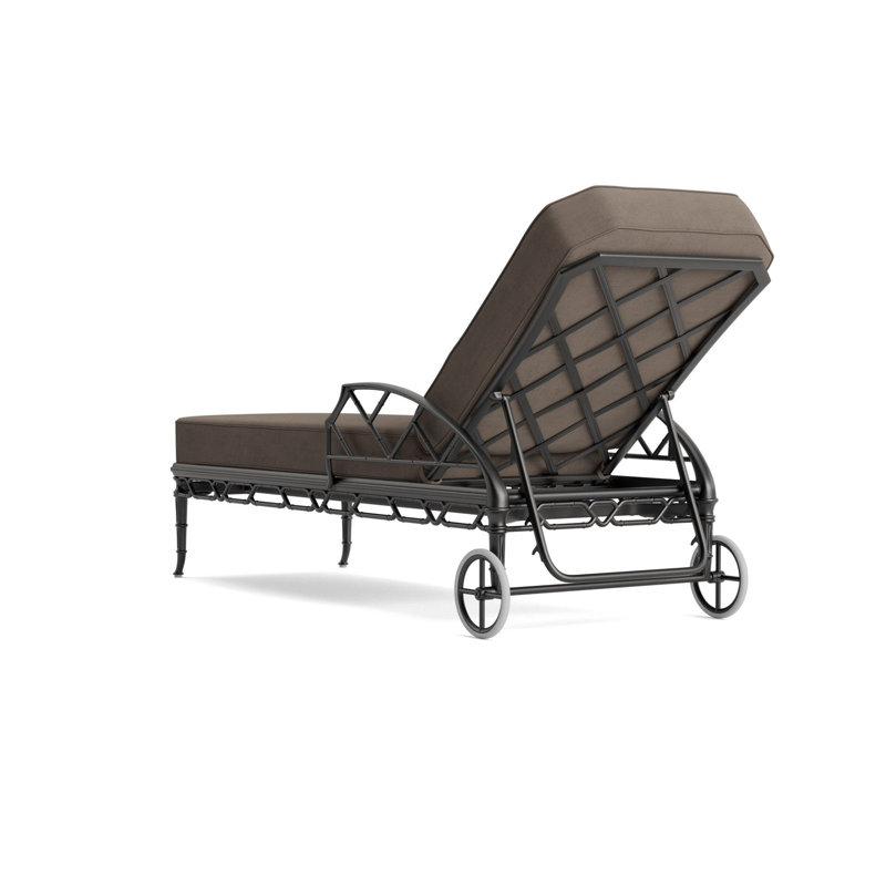 Calcutta Outdoor Chaise Lounge, Textured Pewter, Fusion Charcoal