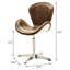 Fauteuil d'appoint confortable brun avec siège baquet classique et dossier élégant
