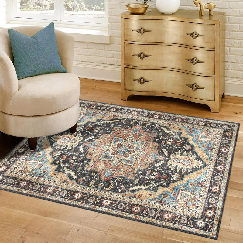  Tapis intérieur multi-médaillons Samira Tiefi, Rectangulaire 3 pi 6 po x 4 pi 6 po