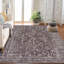 Tapis rétro brun à motif floral lavable et antidérapant pour le salon, la chambre, la salle à manger, la chambre d'enfant et l'entrée-129775629-129913289