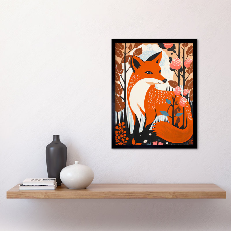 Alexzavier The Fox And Rose - Single Picture Frame Print