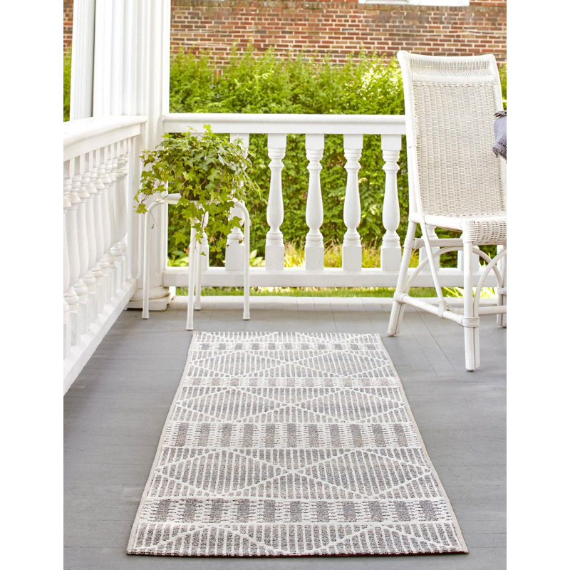 Tapis rayé intérieur / extérieur Azed, Tapis de couloir 2 pi x 6 pi