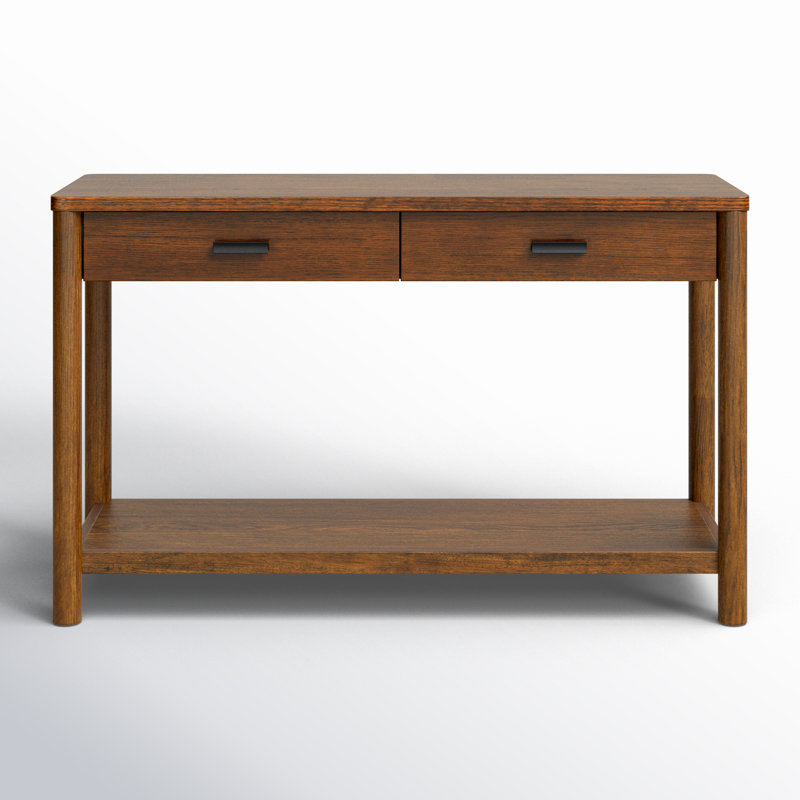 Jaylessa Wood 2 Drawer Console Table, Medium Oak