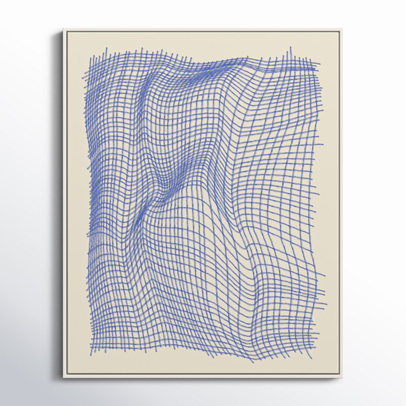 Netting 1 by Jacques Pilon, White Single Structure Framed Canvas, 30" H x 24" W x 1.25" D