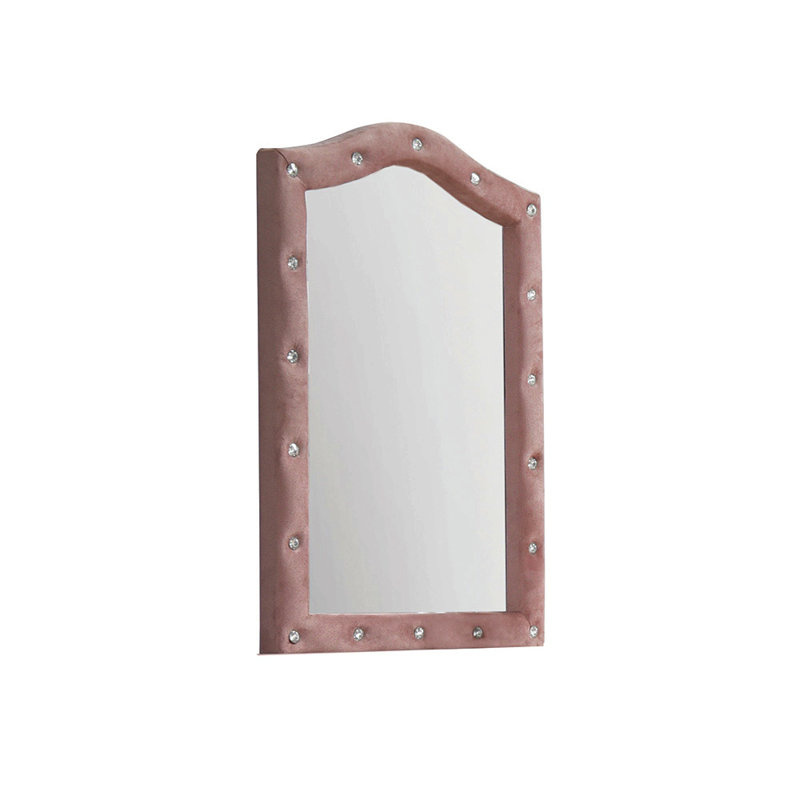 Miroir en tissu rose