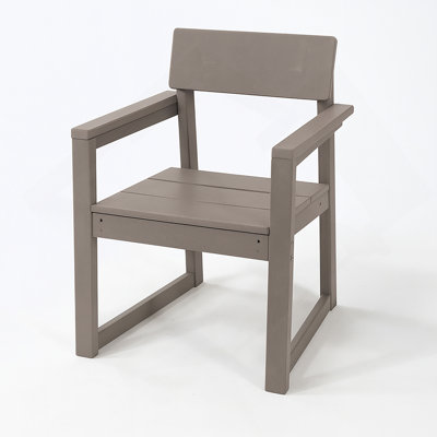 Fauteuils d'extérieur et de jardin en PEHD couleur bois antique avec design et dossier modernistes