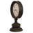 Ardie Traditional Analogue Metal Quartz Movement / Crystal Tabletop Clock in Antique Black/Antique White