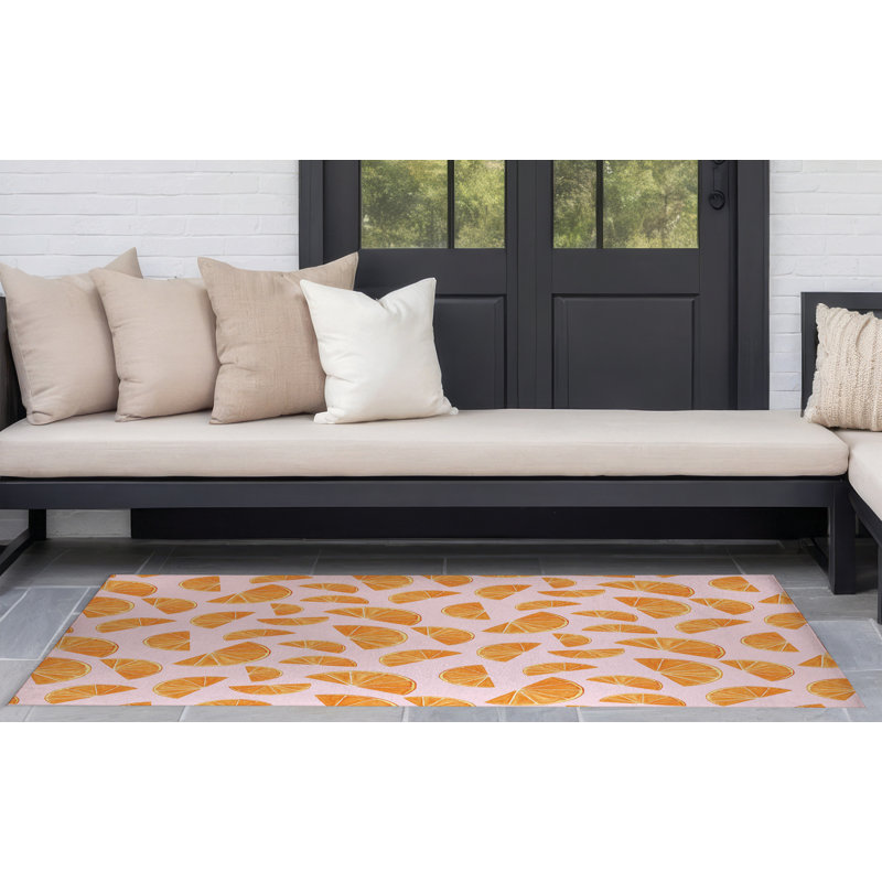 Tapis d'extérieur Summer Oranges, Rectangulaire 8 pi x 10 pi