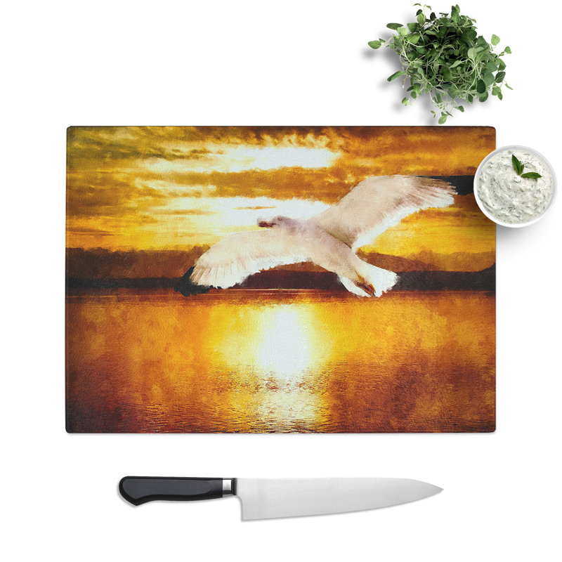 Seagull and Sunset Vol.1 Chopping Board, 0.4cm H x 28.5cm W x 39cm L