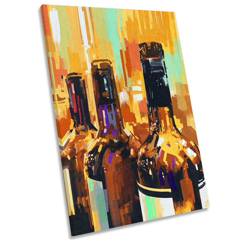 Wine Bottles Kitchen Modern - Wrapped Canvas Painting, 45.7cm H x 30.5cm W x 2cm D