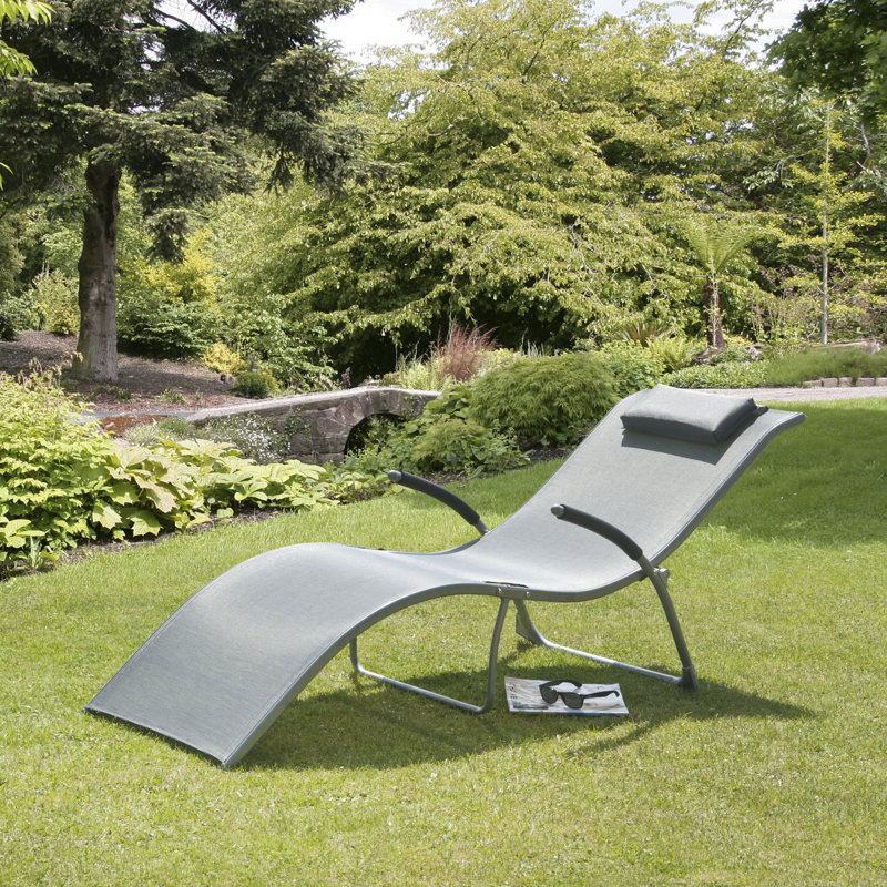 Lamar 173cm Long Single Chaise with Cushions, Grey