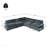 Basic Sectional Sofa, 115.5" Modular Deep Gray  Sofa with Durable Polyester Upholstery, Plush Cushions, Hidden Storage Compartments