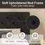 Bed Frames with Button Tufted Headboard, Linen Upholstered Bed with Wooden Slats Support-1502812787-1502812785