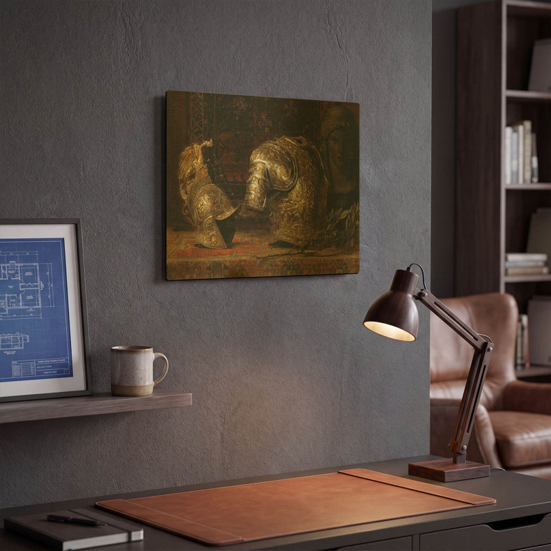 « Nature morte à l'armure » de Gustav Klimt, tableau mural en métal doré, 40,6 x 30,5 cm, 16 po x 12 po