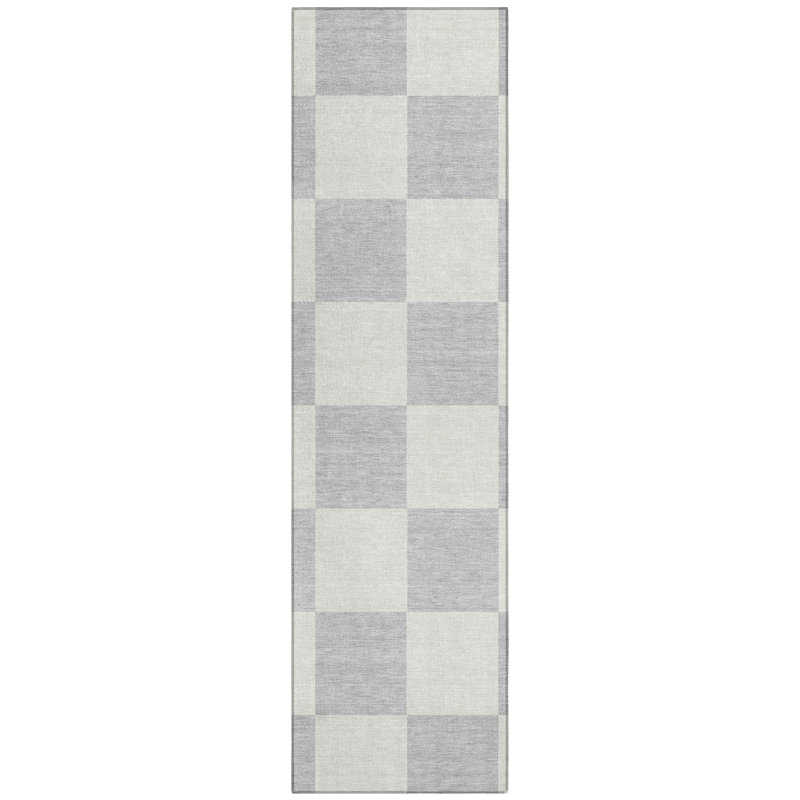 Machine Washable Indoor/Outdoor Braegger ACN2345 Geometric Rug, Runner 2'3" x 7'6"