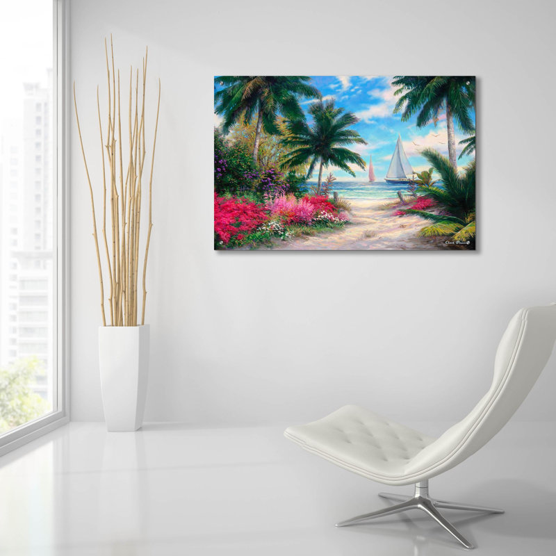 «Sea Breeze Trail» par Chuck Pinson, art mural en verre acrylique, H 24 po x l 36 po x P 0,2 po