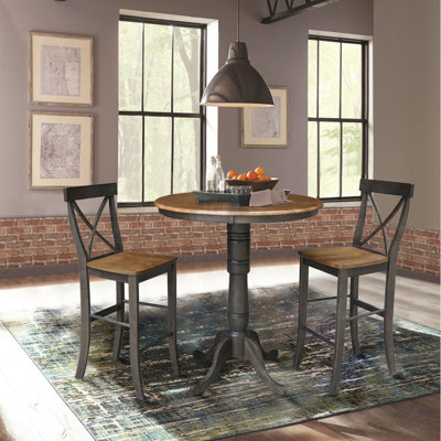 Franklinville 2 - Person Bar Height Table Solid Wood Dining Set by George Oliver
