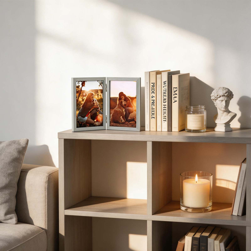 Cadre de table à charnière avec verre véritable, 2, 4 po x 6 po