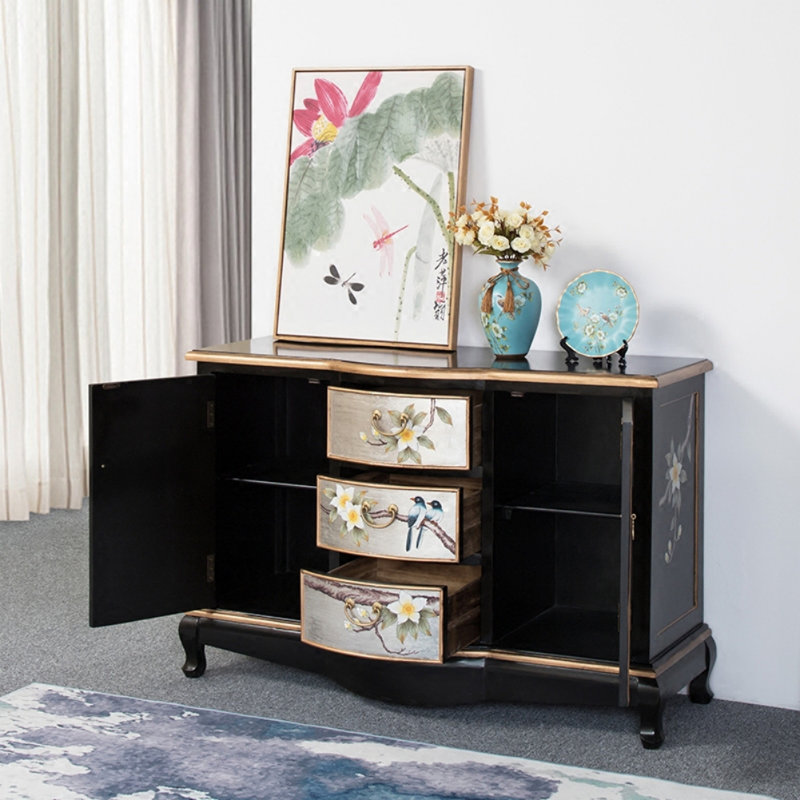 Vintage Painted Storage Cabinet Accent Cabinet