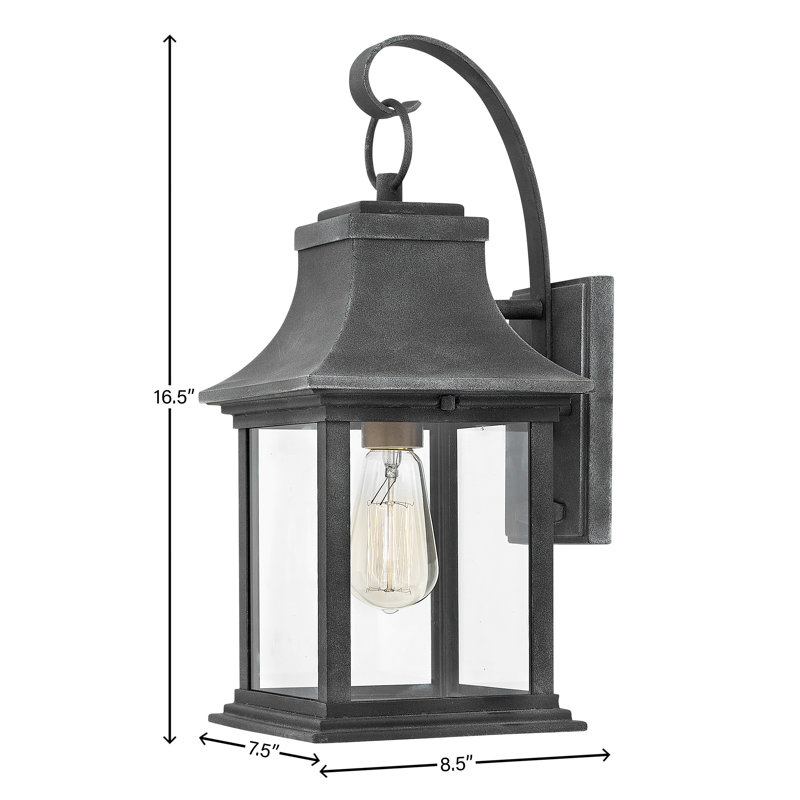 Adair 1-Light Outdoor Wall Lantern - Aged Zinc