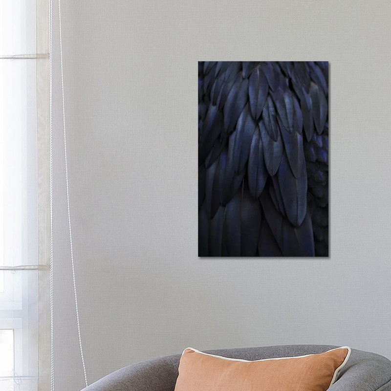 Feathers Dark Blue by Monika Strigel - Wrapped Canvas Print, 66.04 cm H x 45.72 cm W x 3.175 cm D