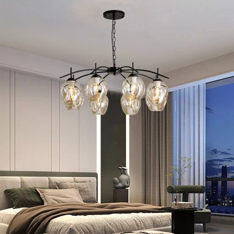 8-light Postmodern Glass Chandelier