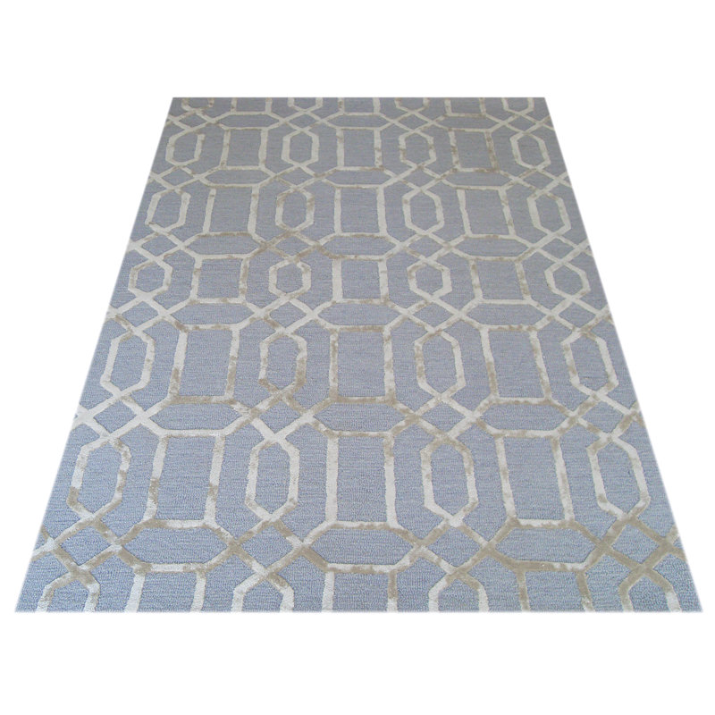 Vegas Geometric Wool Hand Woven Area Rug, Rectangle 122 x 183cm