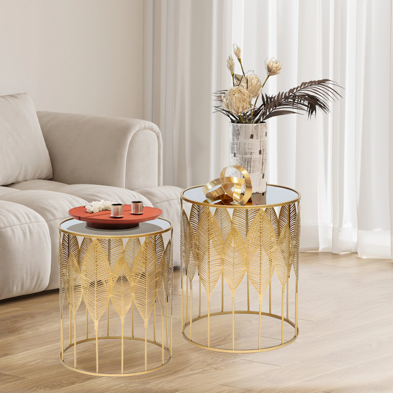Brithny Fully Assembled Stainless Steel Top End Table