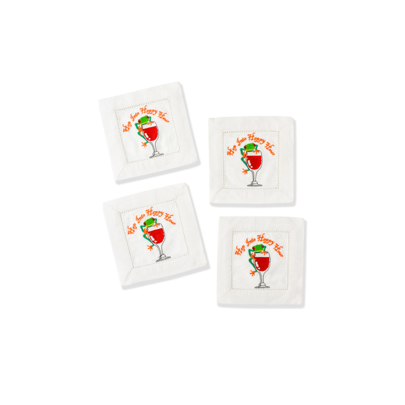 Ensemble de 4 serviettes de table "Hop Into Happy Hour"