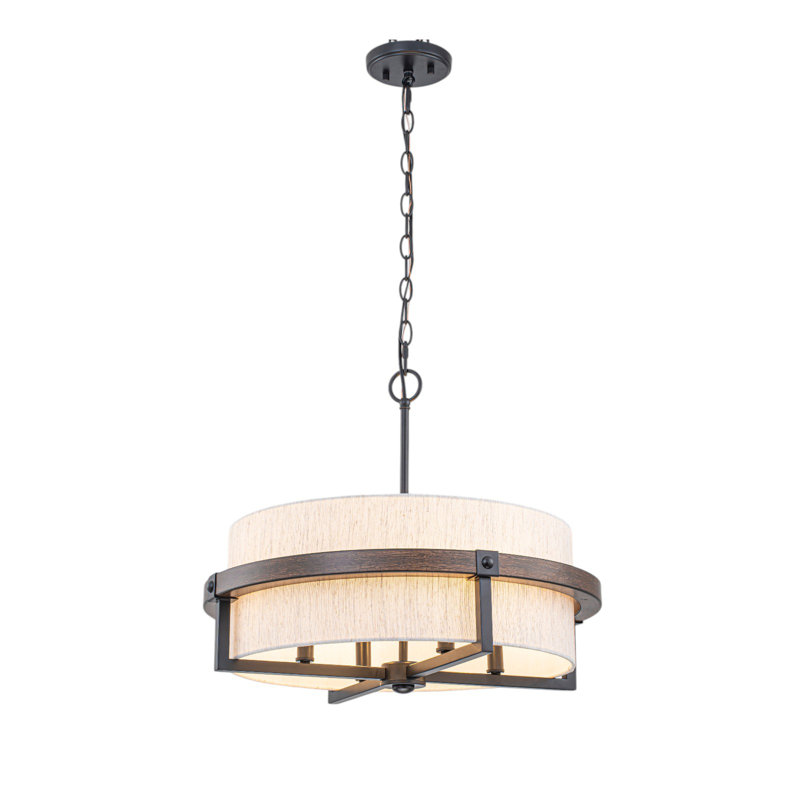 4-Light Dimmable Drum Chandelier