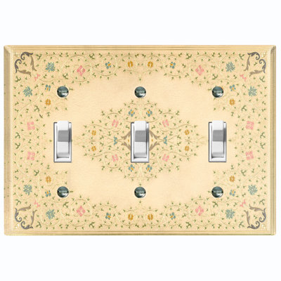 Patterned 3 - Gang Toggle Light Switch Standard Wall Plate
