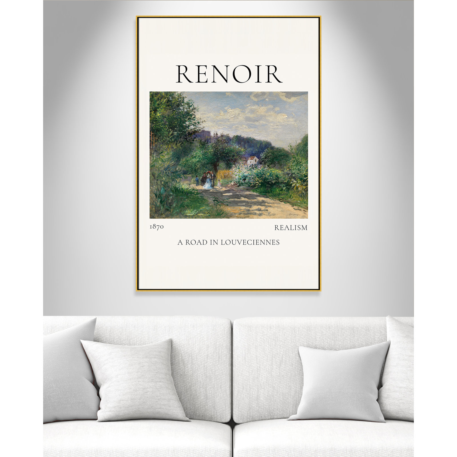 Rocchetto "A Road in Louveciennes" Print, Gold Floater Frame, No, 61.5" H x 41.5" W x 2" D