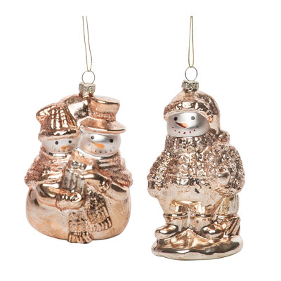 Ensemble de 2 figurines suspendues bonhomme de neige
