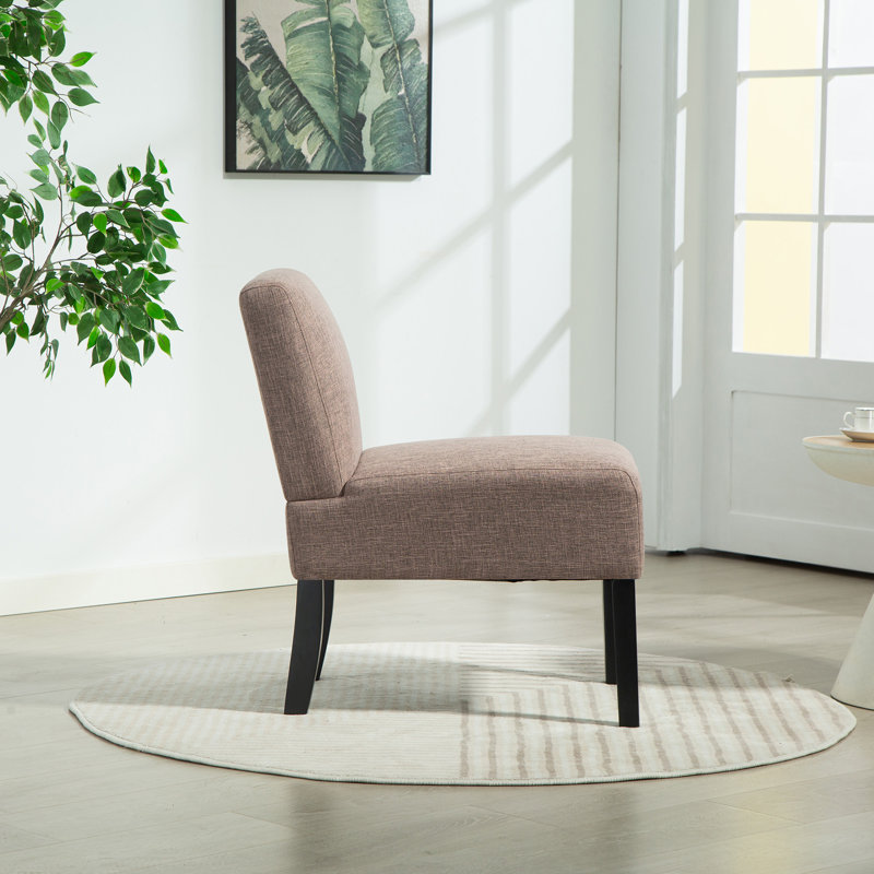 Elara Fabric Armless Accent Chair, Dark Brown