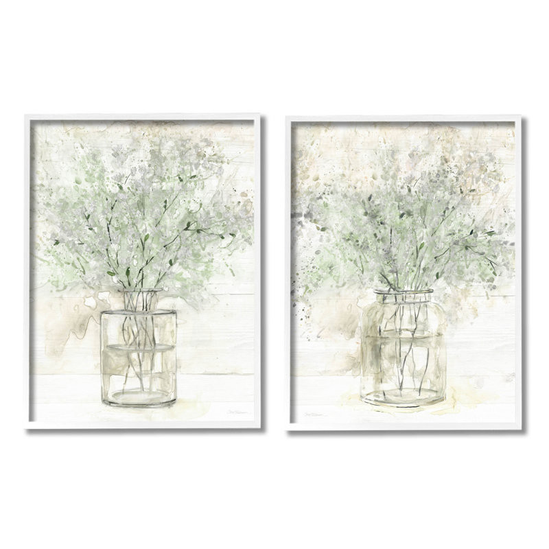 «Country Florals Delicate Blooming Bouquet», ensemble de 2 giclées encadrées par Carol Robinson, H 30 po x l 24 po x P 1,5 po