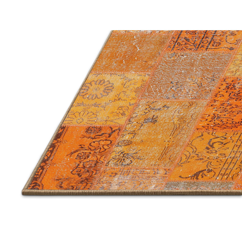 Tapis contemporain jaune, Rectangle 6 pi x 9 pi