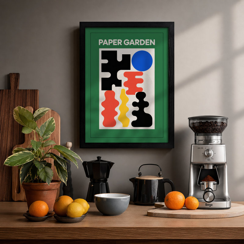 Paper Garden Geometric - Print, Black, A3 - 42.0 x 29.7 cm