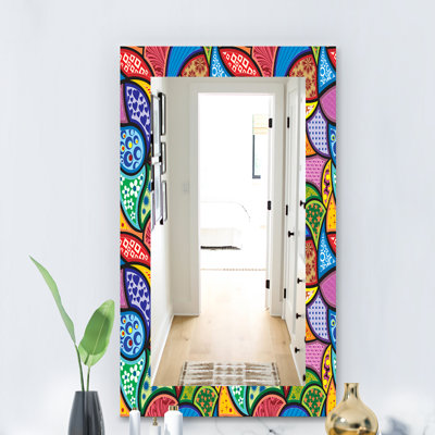 Motif abstrait abstrait coloré - miroir bohème et éclectique - miroir mural imprimé moderne