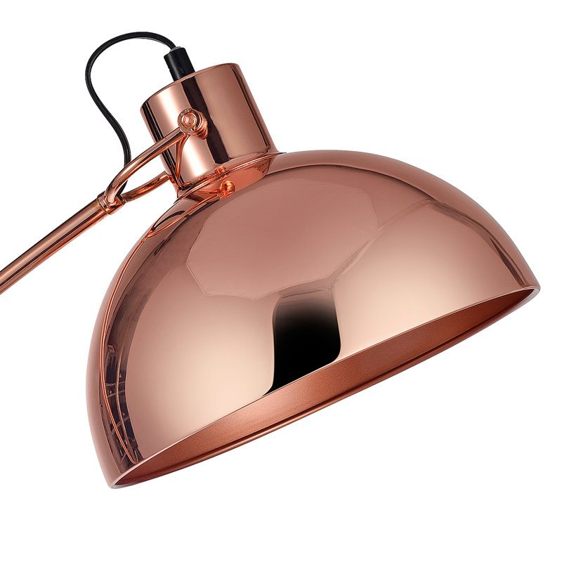 Brandie 153cm Arched Floor Lamp, Rose Gold, Rose Gold
