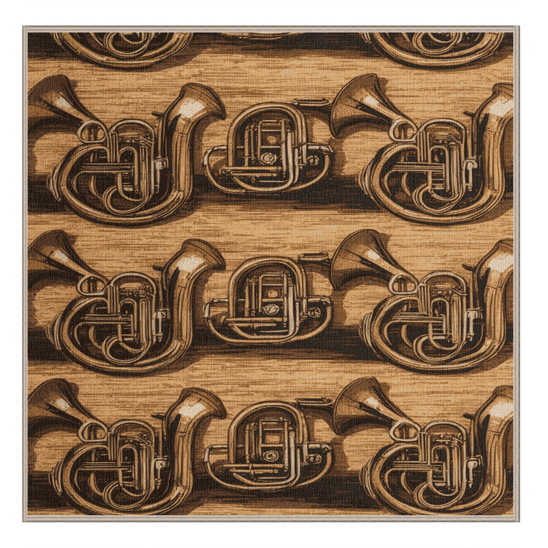  Tapis lavable Tuba Music, Carré 7 pi