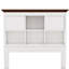 Solid Pine Captain Bookcase Bed With Trundle Bed And 3 Spacious Under Bed Drawers In Casual,Full, White+Walnut-260609339
