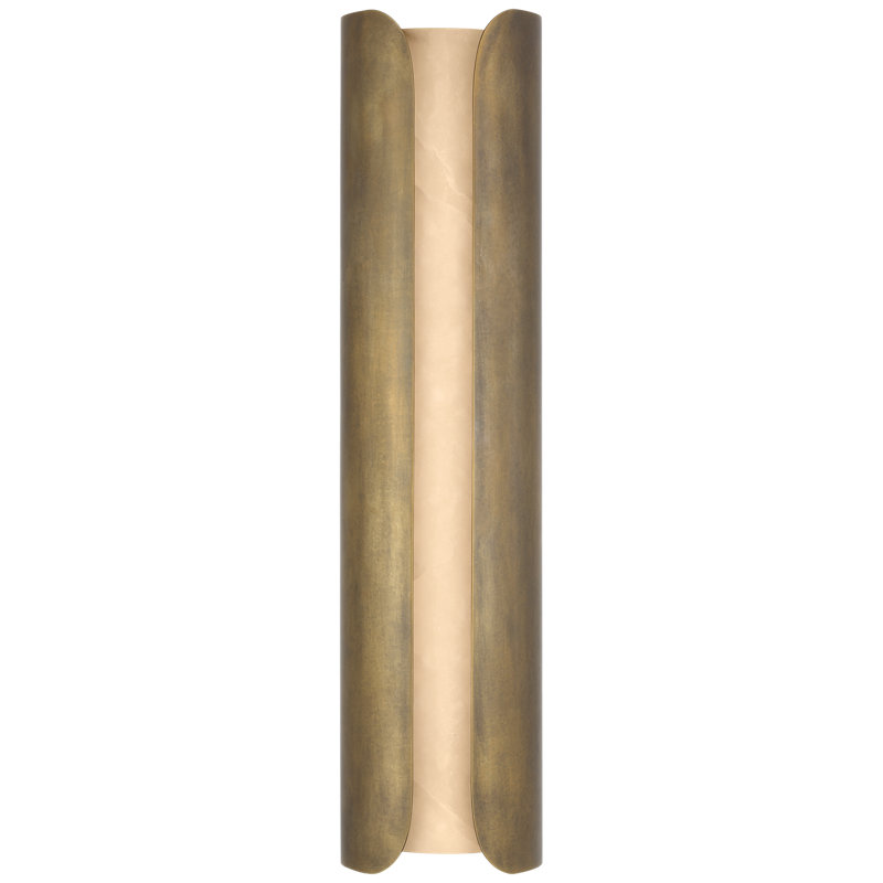 Anne-Marie Barton Armise 18" Sconce with Alabaster, 29" H x 7" W x 7.75" D, Mottled Brass