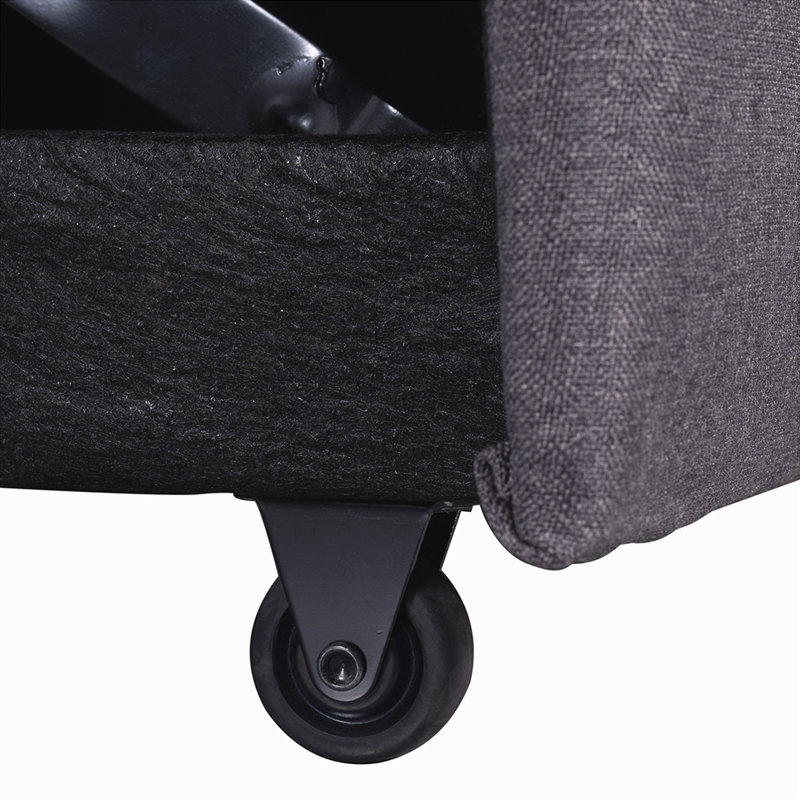 Modern Sleeper Sectional Sofa with Storage Space, Grey Fabric