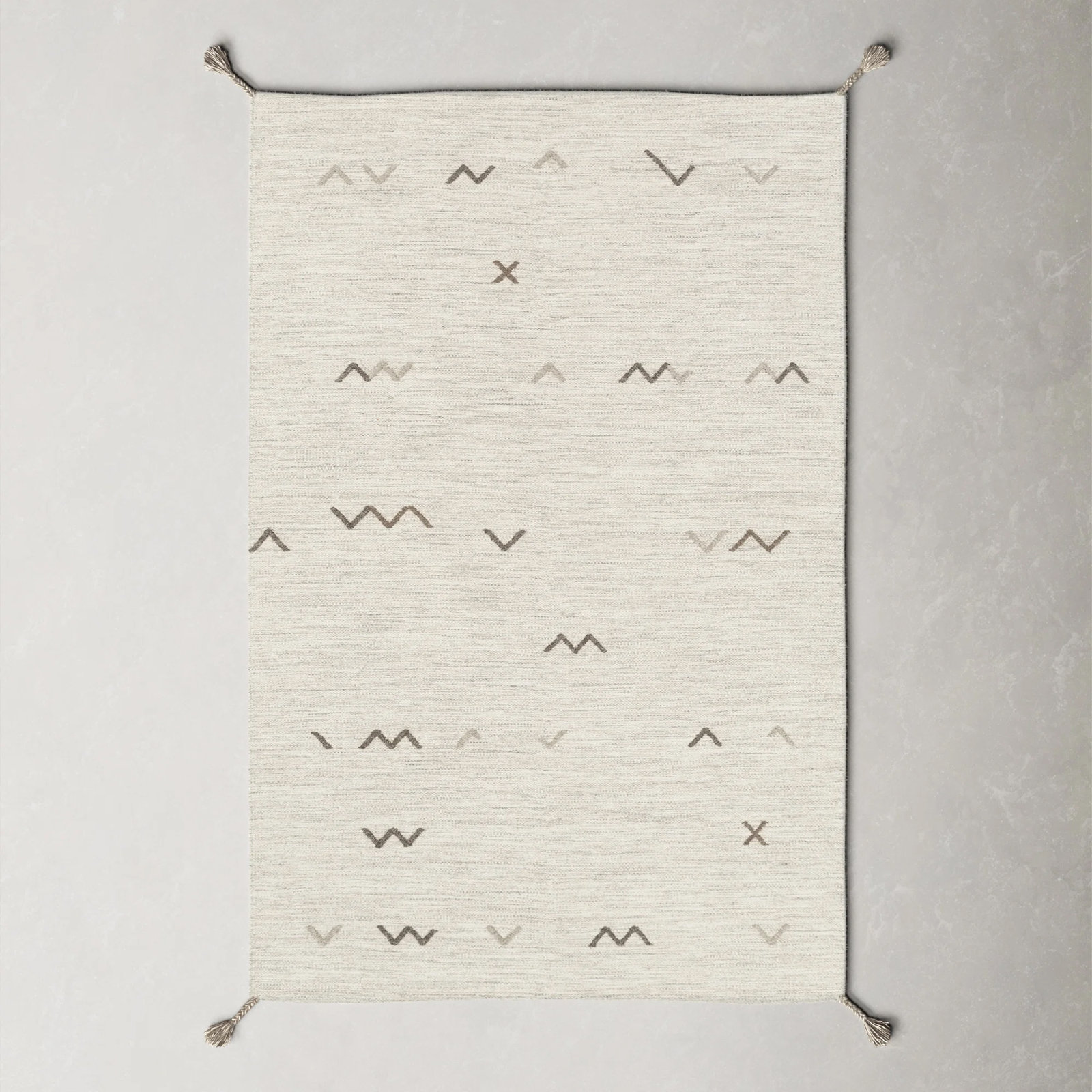 Bodie Handmade Wool Light Gray/Light Brown Rug, Rectangle 3'3" x 5'3"