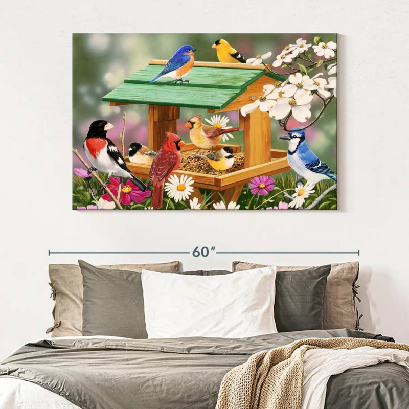 Crowle Backyard Birds Spring Feast, 34" H x 51" W
